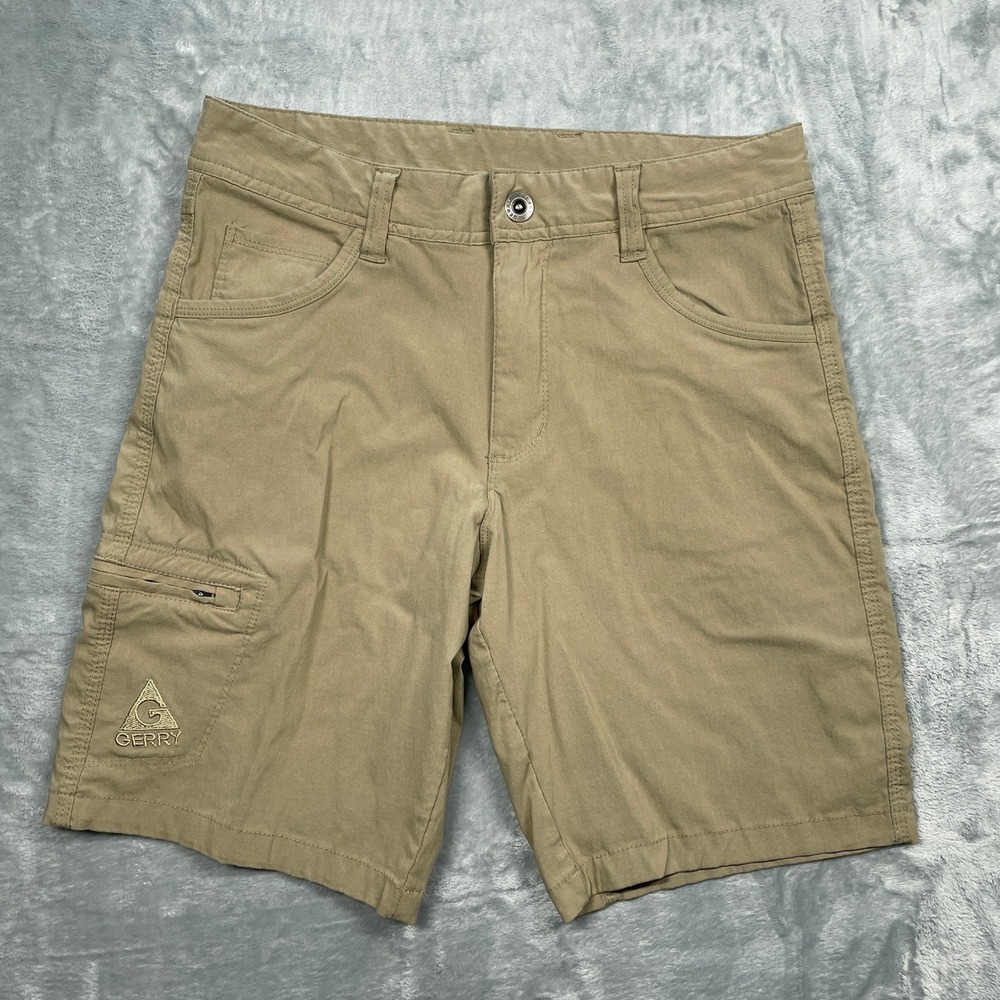 Gerry Performance Hiking Shorts Mens 30 Tan Khaki Stretch Cargo Utility Pocket